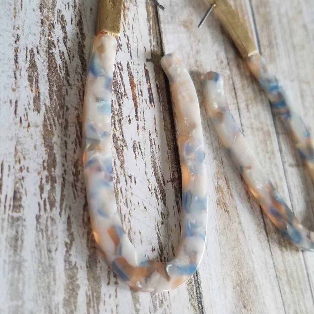 🌞SUMMER SALE🌞 Marble acetate earrings - Picture 3 of 6